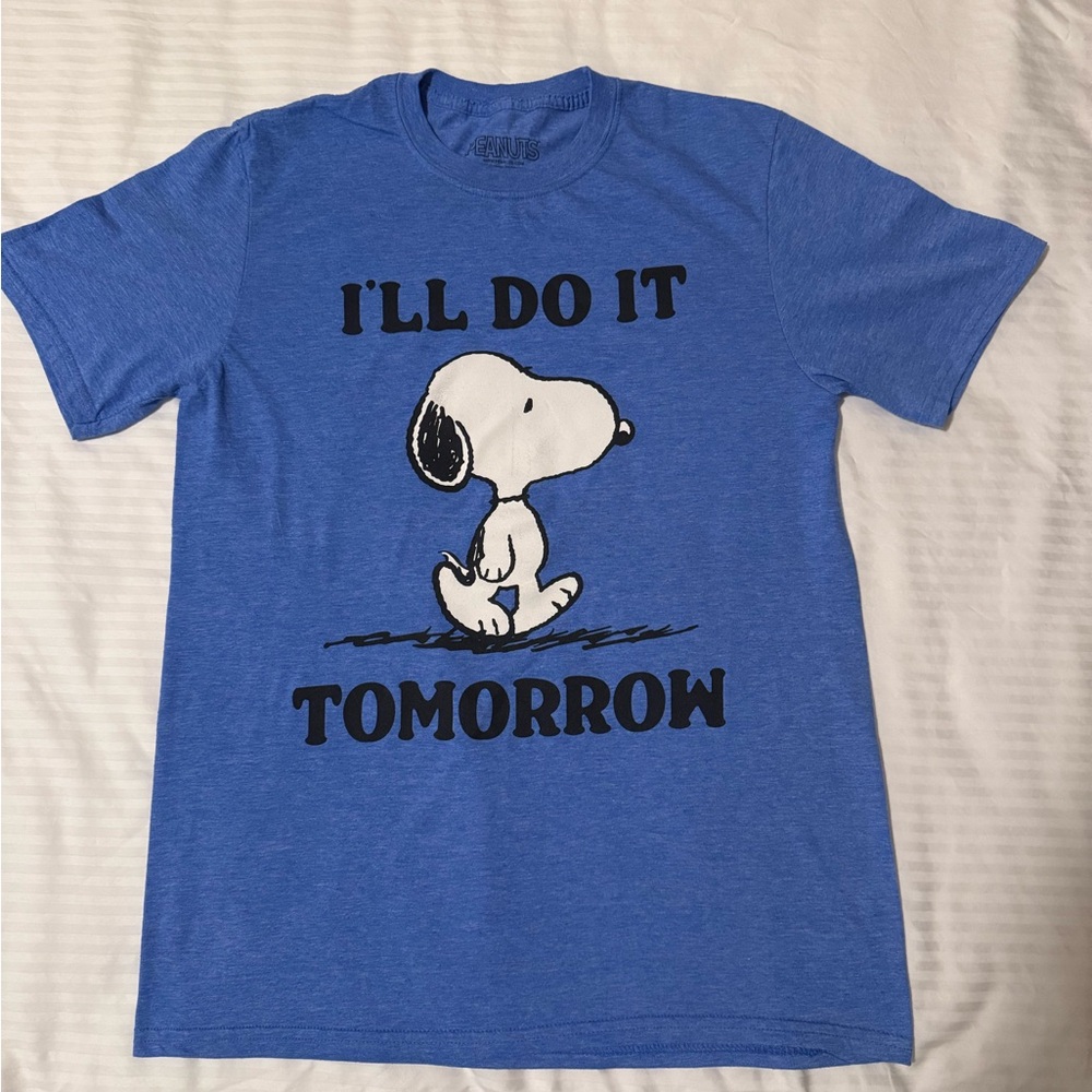 Peanuts Light Blue Casual Tee